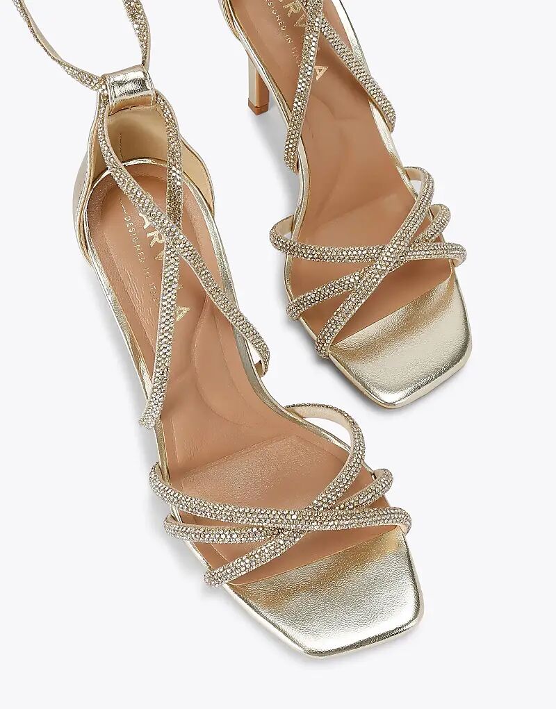 Босоножки Carvela Paparazzi на каблуке с завязками, золотистого цвета — фото 2
