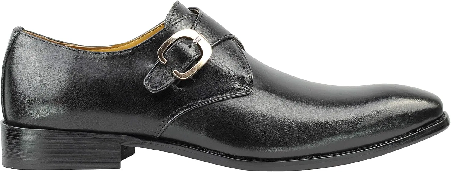 Мужские лоферы-монки Xposed Monk Strap Oxford из полированной кожи, коричнево-черного цвета, в стиле smart casual для офиса и повседневной носки — фото 3