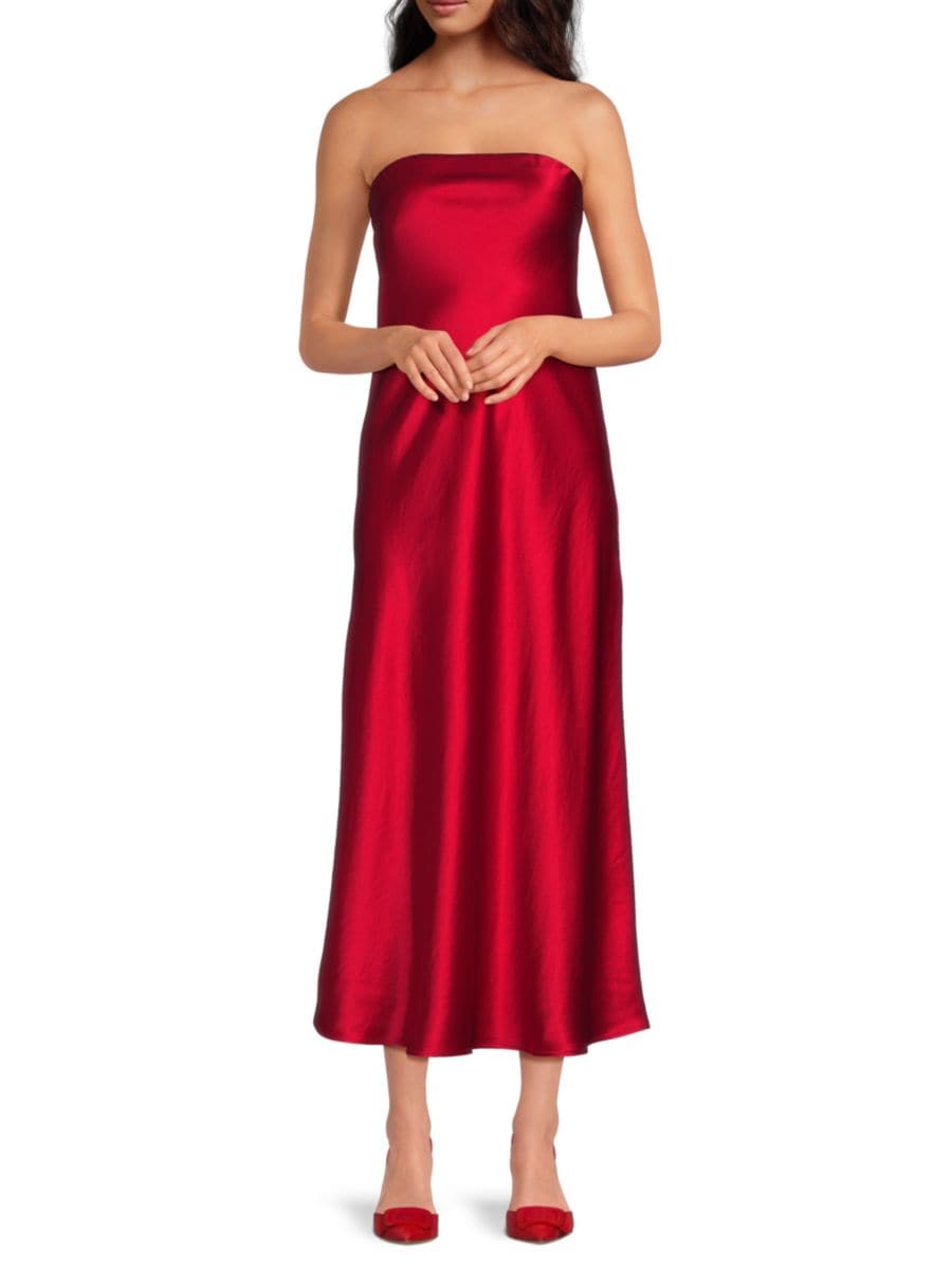

Платье миди без бретелек с цветочным принтом Noelle Cami NYC, цвет Cardinal Red