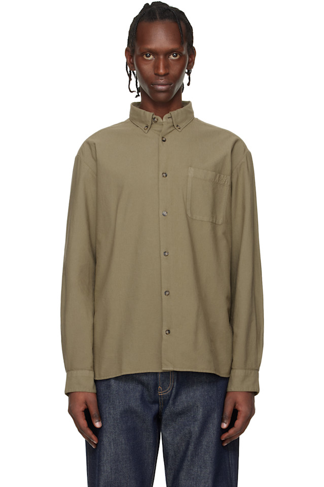 

A.P.C. Рубашка цвета хаки с логотипом Mateo