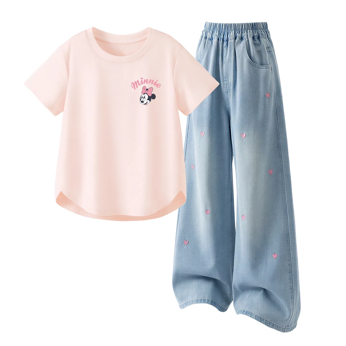 Детский спортивный костюм Casual Sportswear 2 Piece Set Disney, Silicone Di-Eye Heartfelt Yellow+Solid Color Denim Light Blue — фото 3