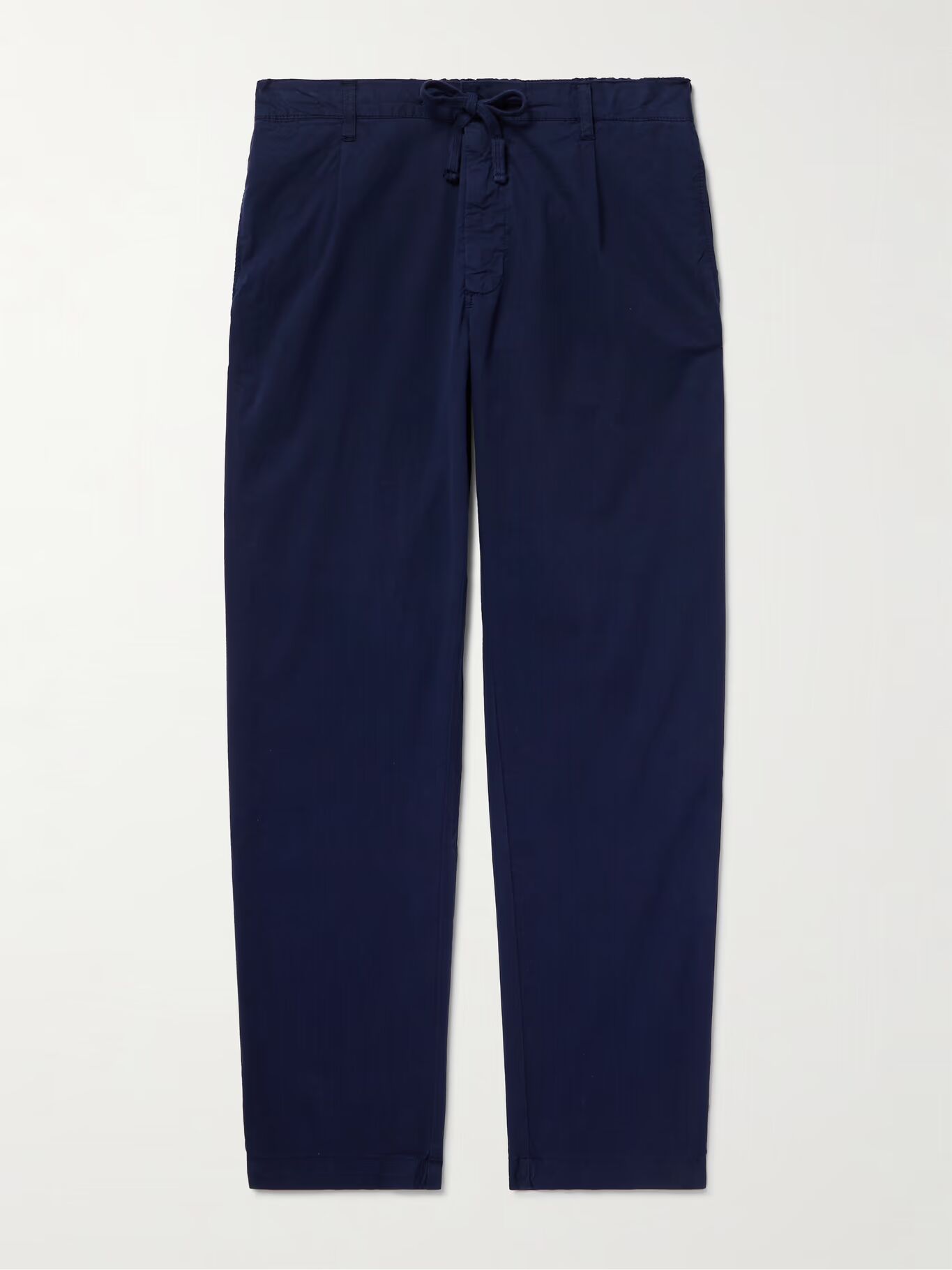 

Прямые хлопковые брюки Tanker Slim-Fit с завязками на шнурке HARTFORD, темно-синий