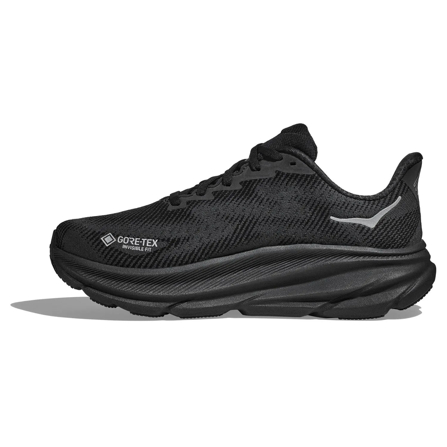 Женские дорожные беговые кроссовки Clifton 9 GTX HOKA, Black/Black — фото 2