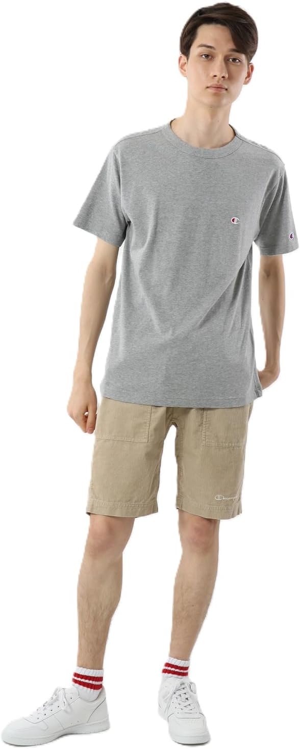 

Мужская футболка Champion C3-P300Z/C3-X352L, короткий рукав, 100% хлопок, Classic Cotton USA, вышивка логотипа в одну точку, футболка с коротким рукавом, базовая модель, серый