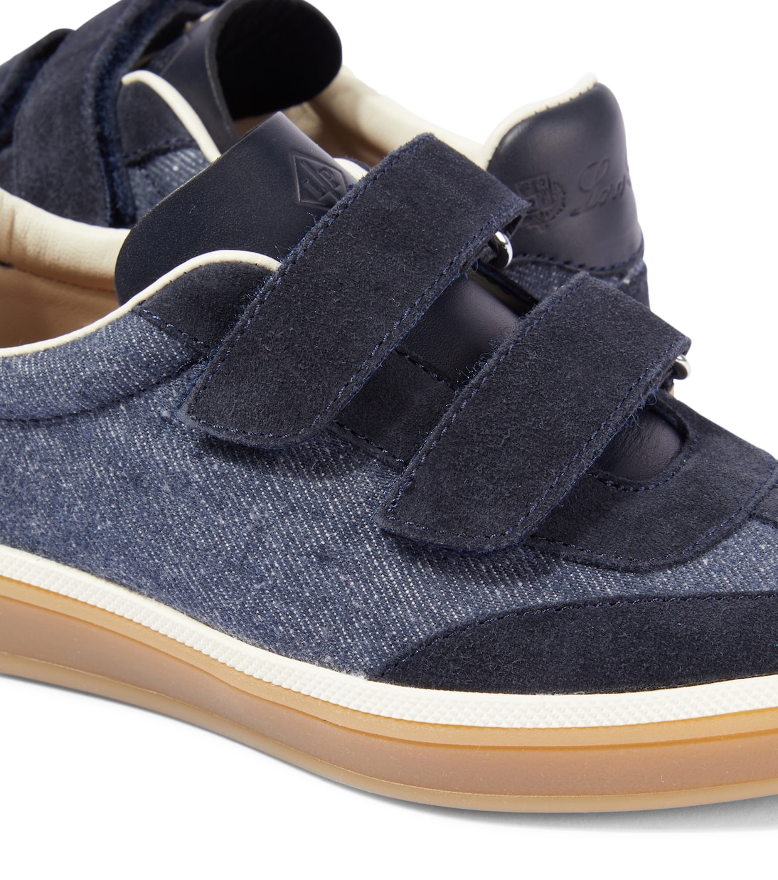 Теннисные кеды Walk из денима Loro Piana Kids, Sugar Blue — фото 4