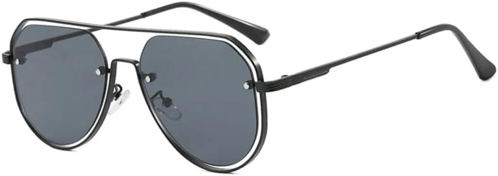 

Солнцезащитные очки с защитой UV400 | Полая металлическая оправа большого размера | Для женщин и мужчин | Для занятий спортом на открытом воздухе и вождения DSVIGF, Black Gray