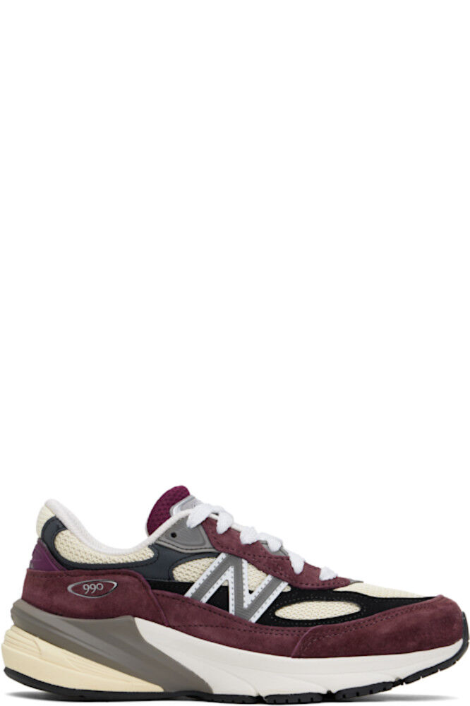 Кроссовки бордового и бежевого цвета «Сделано в США» 990v6 New Balance