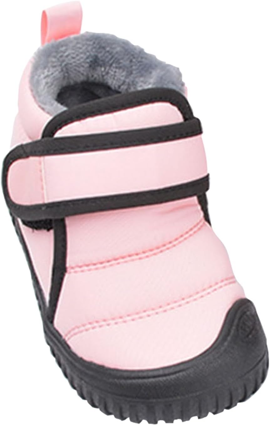 

Детские зимние ботинки с флисовой подкладкой для малышей, мальчиков и девочек, уютные теплые ботильоны, легкие, с мягкой противоскользящей подошвой Generic, Pink