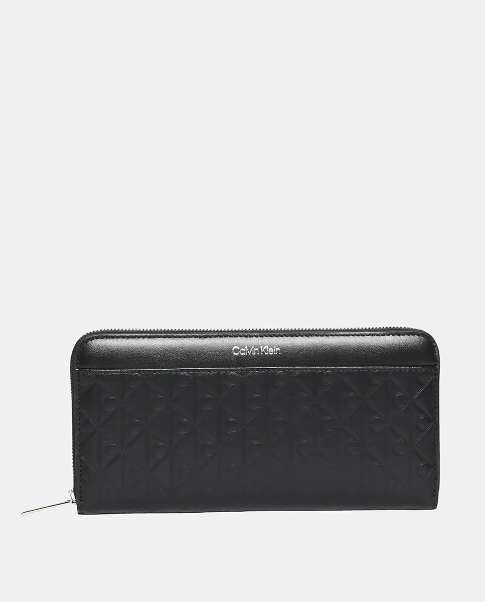 

большой кошелек с монограммой Calvin Klein, черный
