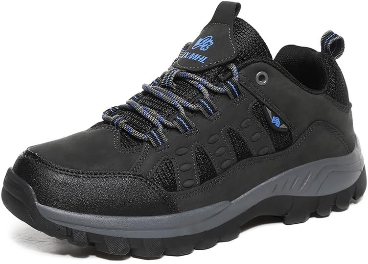 

Мужские походные кроссовки Легкие кроссовки для трейла Низкие Нескользящие трекинговые кроссовки Комфортные спортивные модные прогулочные кроссовки для больших и широких ног Qacksv, темно-серый