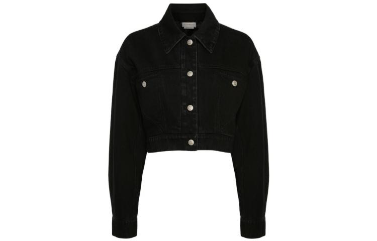 

Alexander McQueen Укороченное пальто FW22, женское, черное, Черный, Alexander McQueen Укороченное пальто FW22, женское, черное