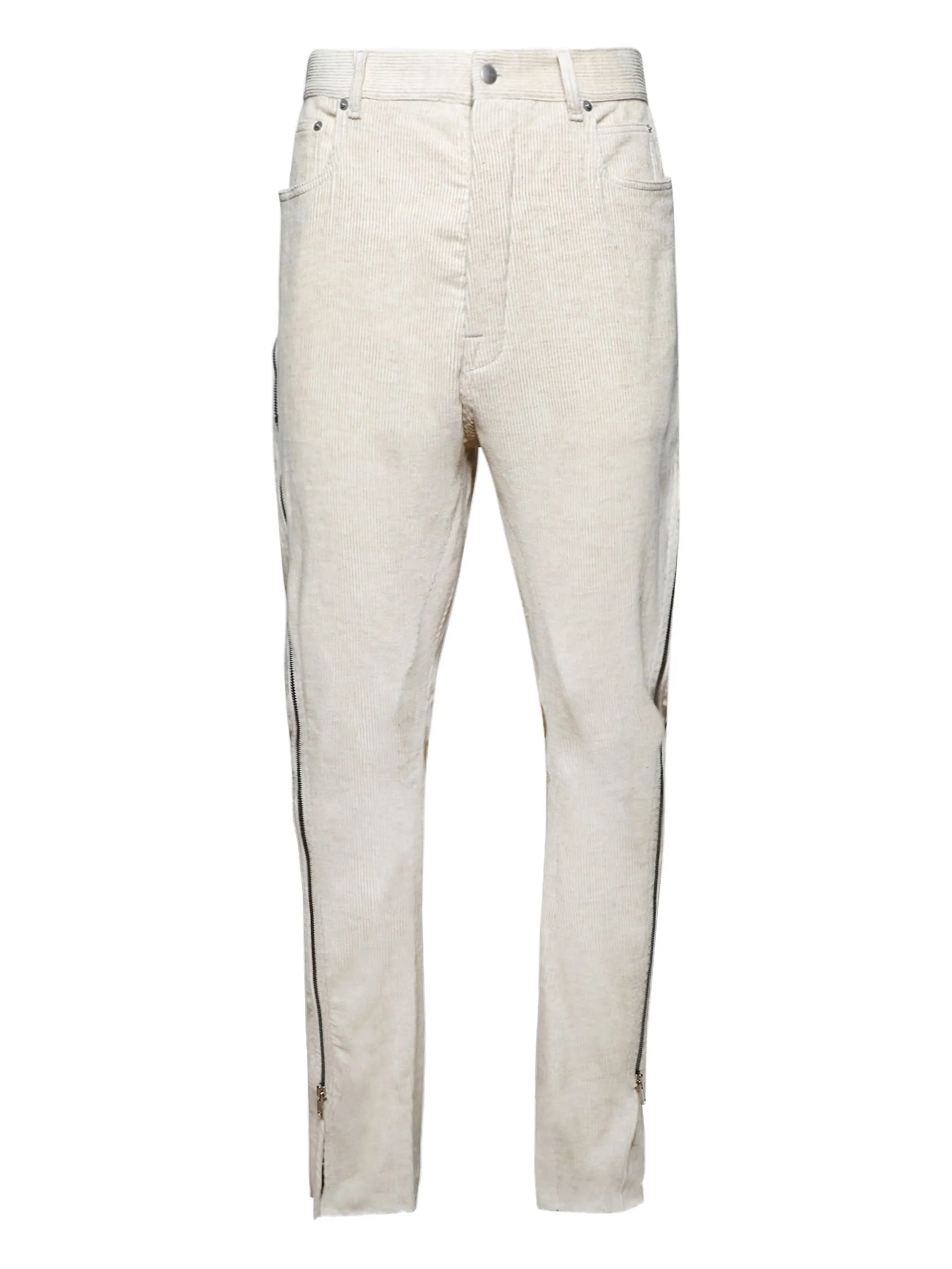 

Вельветовые брюки с молниями Rick Owens, белый