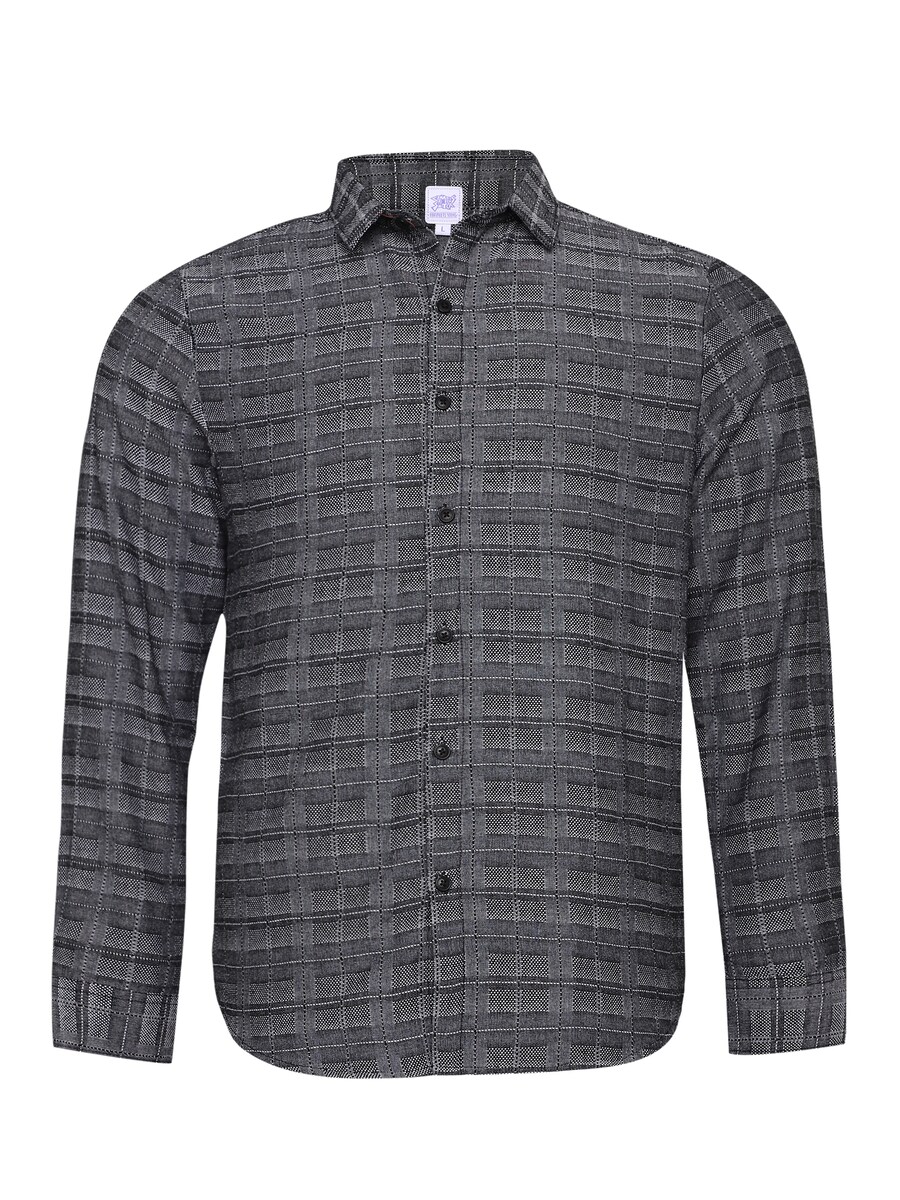 

Рубашка на пуговицах Comfort fit Campus Sutra Temple, серый