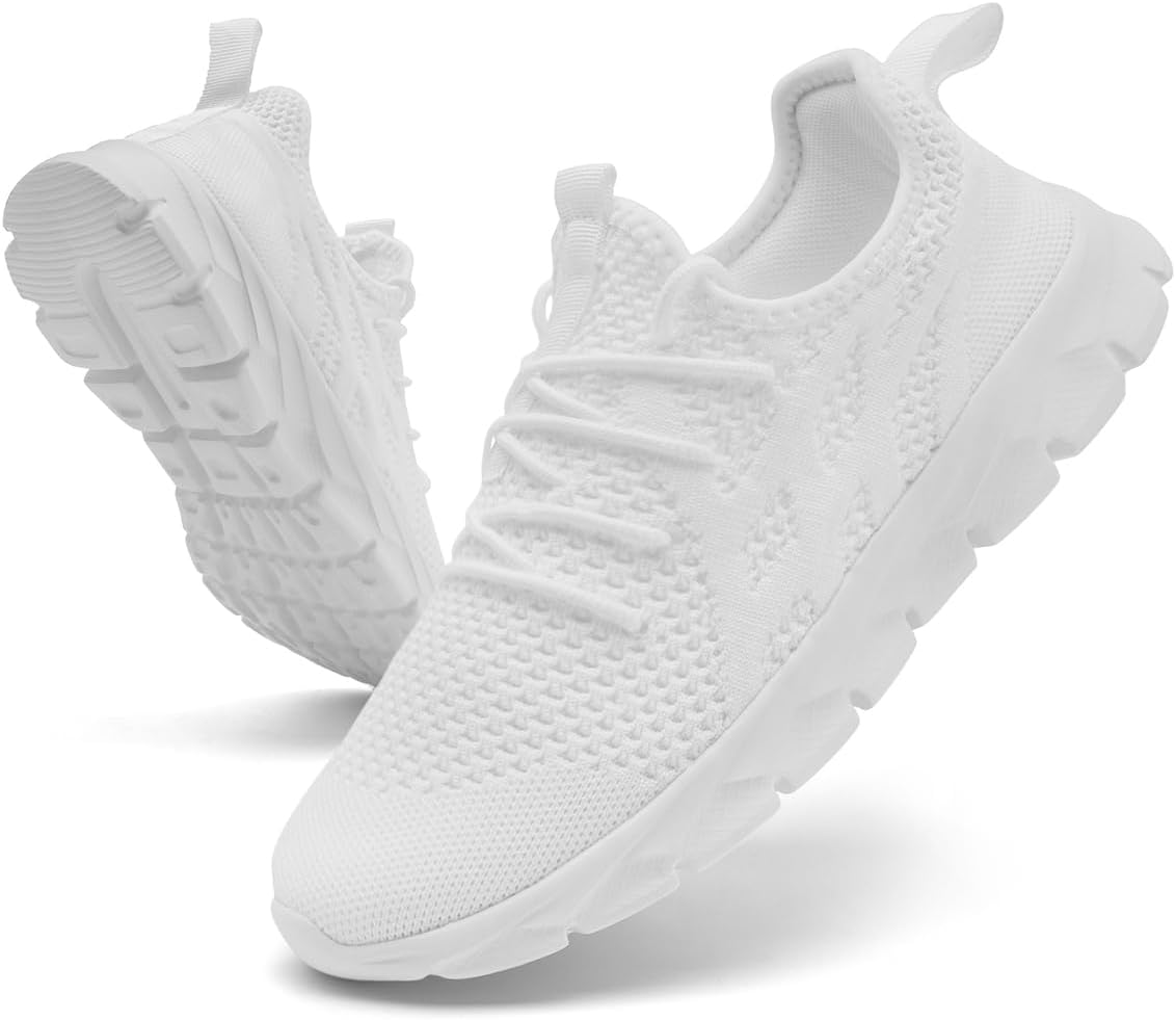 

Мужские кроссовки для бега Нескользящие слипоны для тенниса Легкие спортивные с амортизацией Комфортные для ходьбы, занятий в зале, фитнеса и ежедневных тренировок, спорта и отдыха Dlwkipv, белый