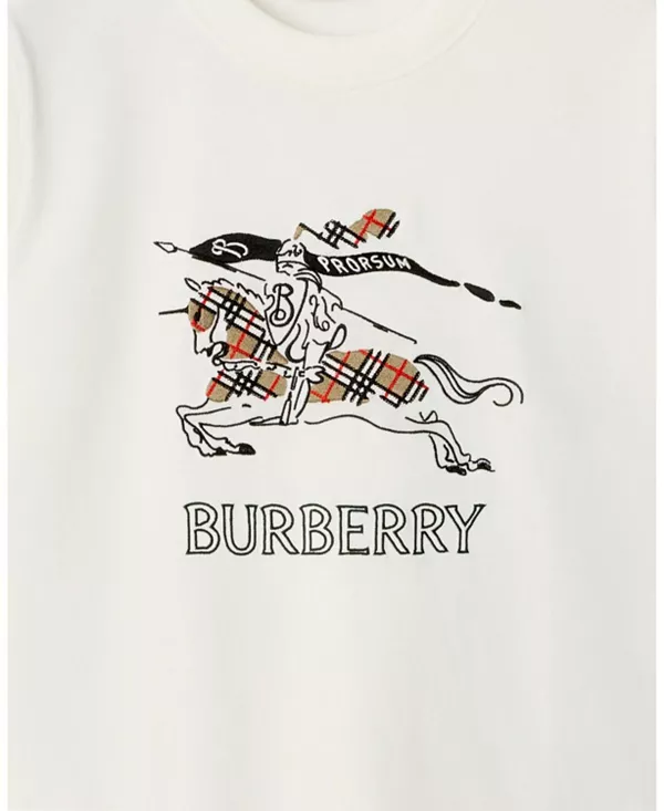 Футболка хлопковая Ekd Burberry, с эскизом, белый — фото 3