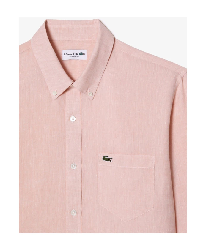 Повседневная льняная рубашка Lacoste, розовый — фото 2