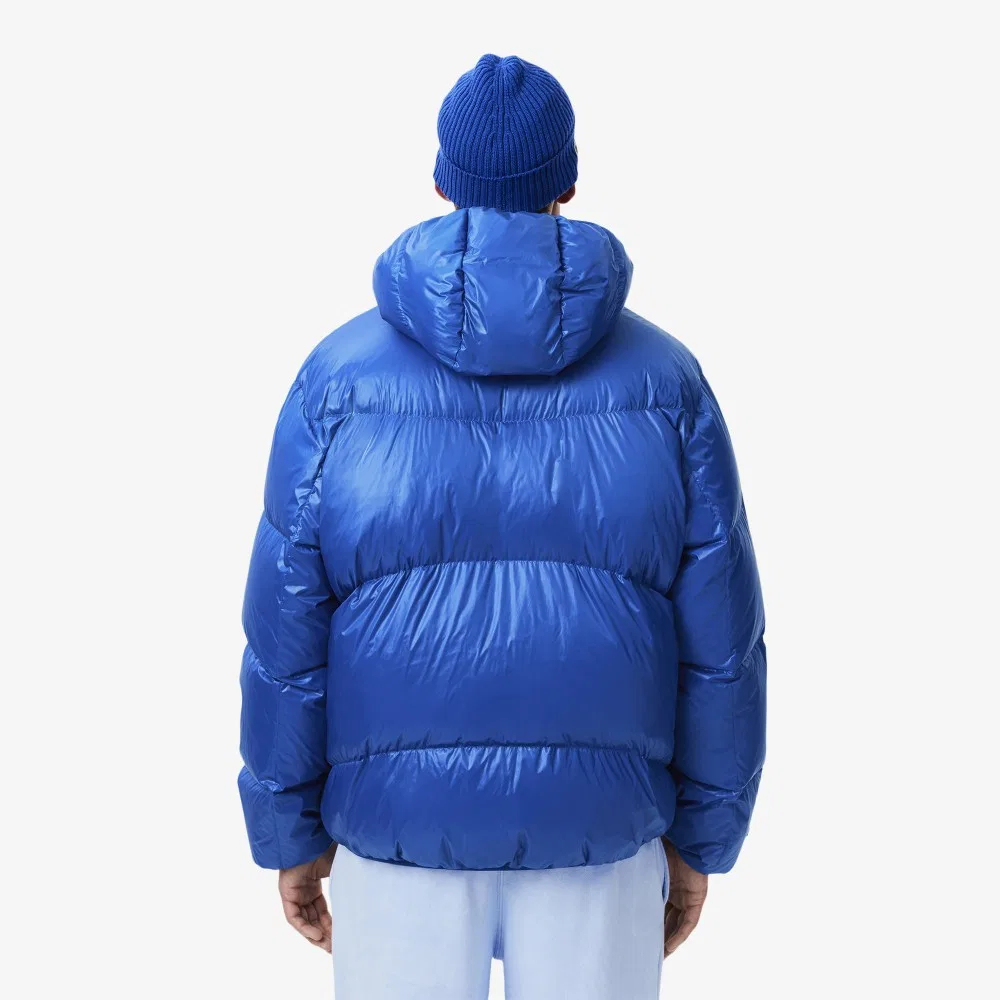 Мужской блестящий пуховик синего цвета от Lacoste — фото 3