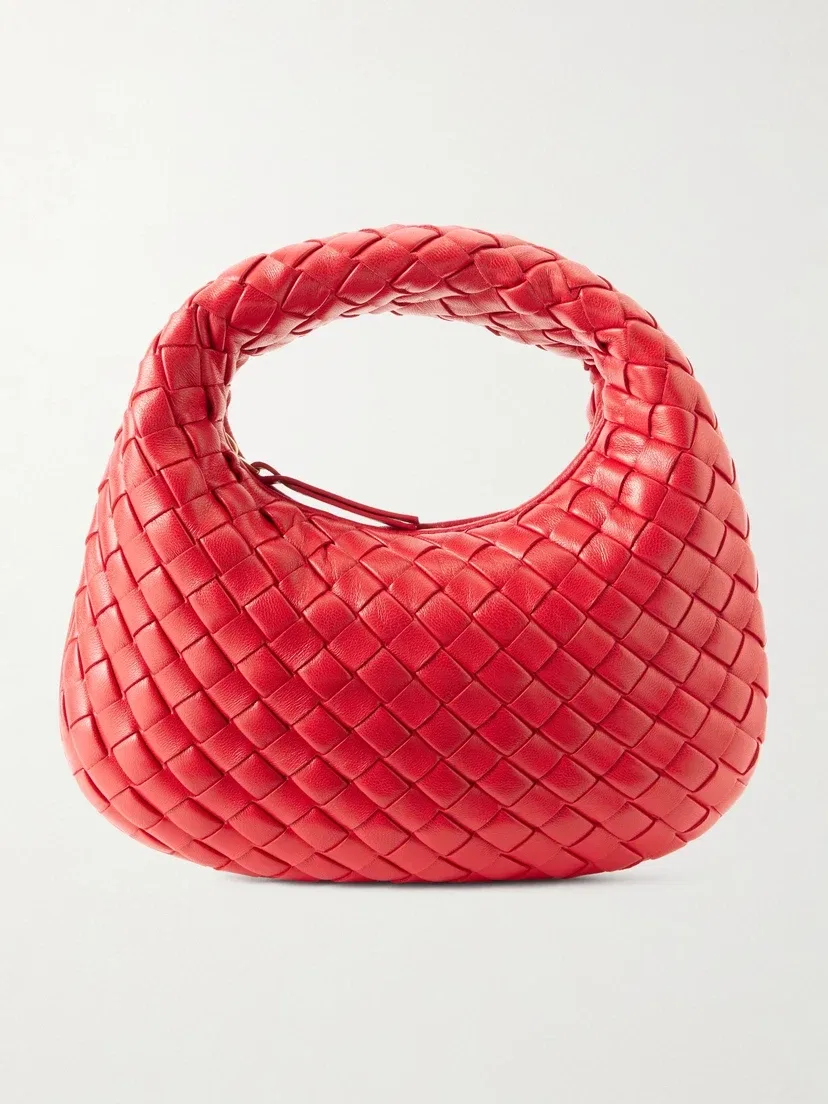 Сумка на плечо Veneta Baby Intrecciato из кожи BOTTEGA VENETA, красный