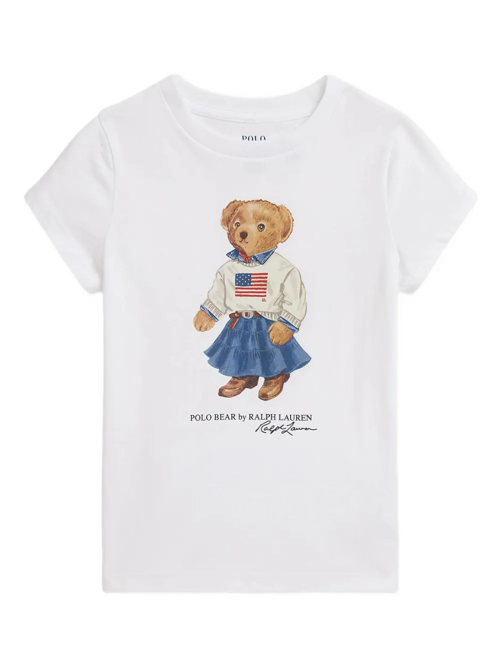 

Футболка с графическим принтом Polo Ralph Lauren Kids, белый