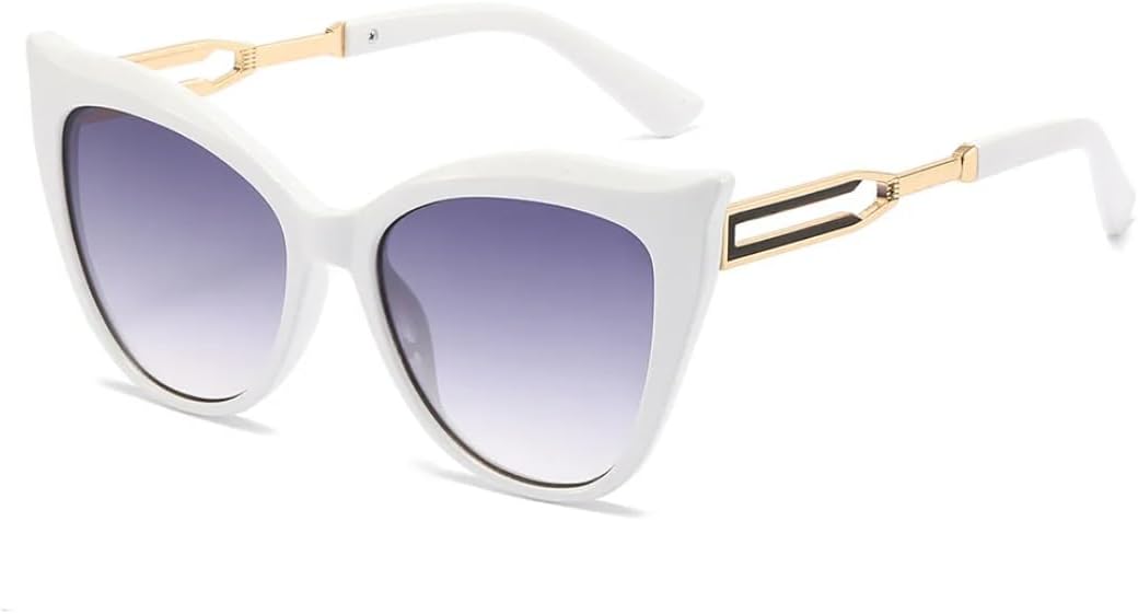 

Винтажные женские солнцезащитные очки «кошачий глаз» для женщин и мужчин, модные солнцезащитные очки большого размера с градиентным переходом цвета, защита от УФ-излучения UV400 SZVVBKK, White Gray