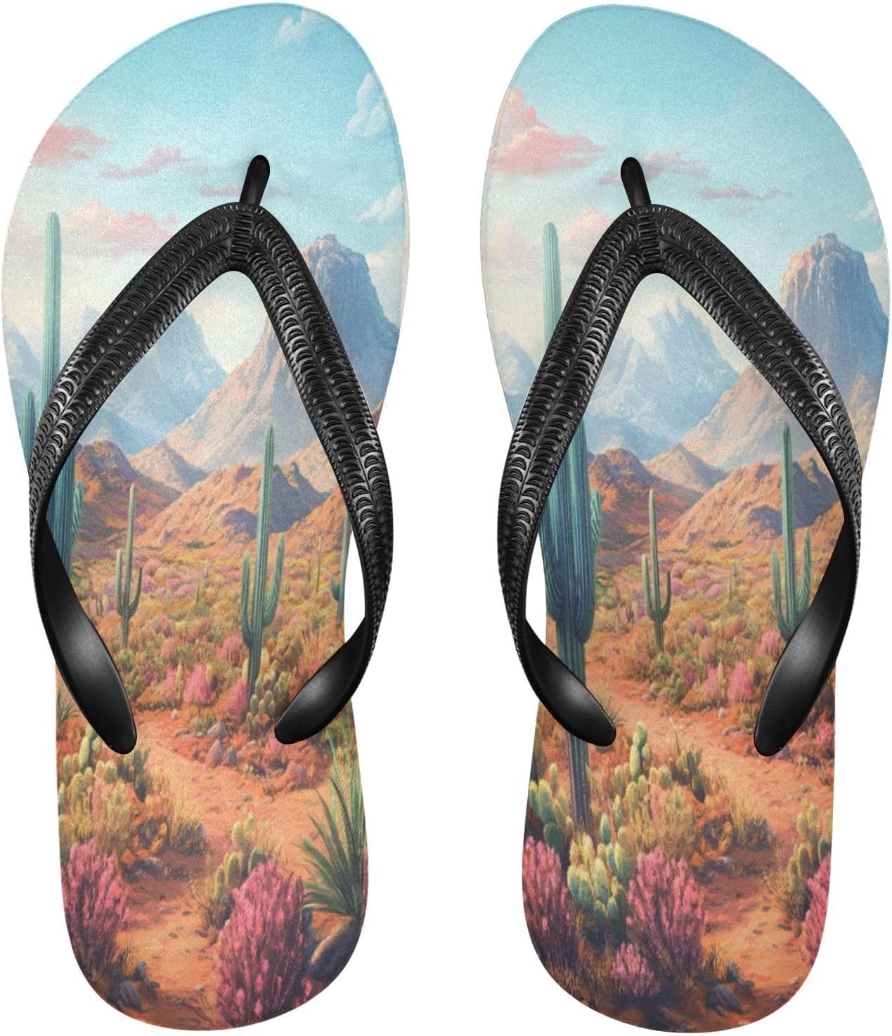 

Женские и мужские пляжные шлепанцы Cactus Mountain Beige, резиновые, с ремешком между пальцев, нескользящие, летние тапочки для душа и прогулок Sinestour