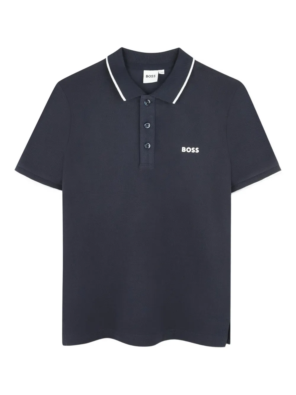 

Рубашка-поло с короткими рукавами и кантом BOSS Kidswear, синий