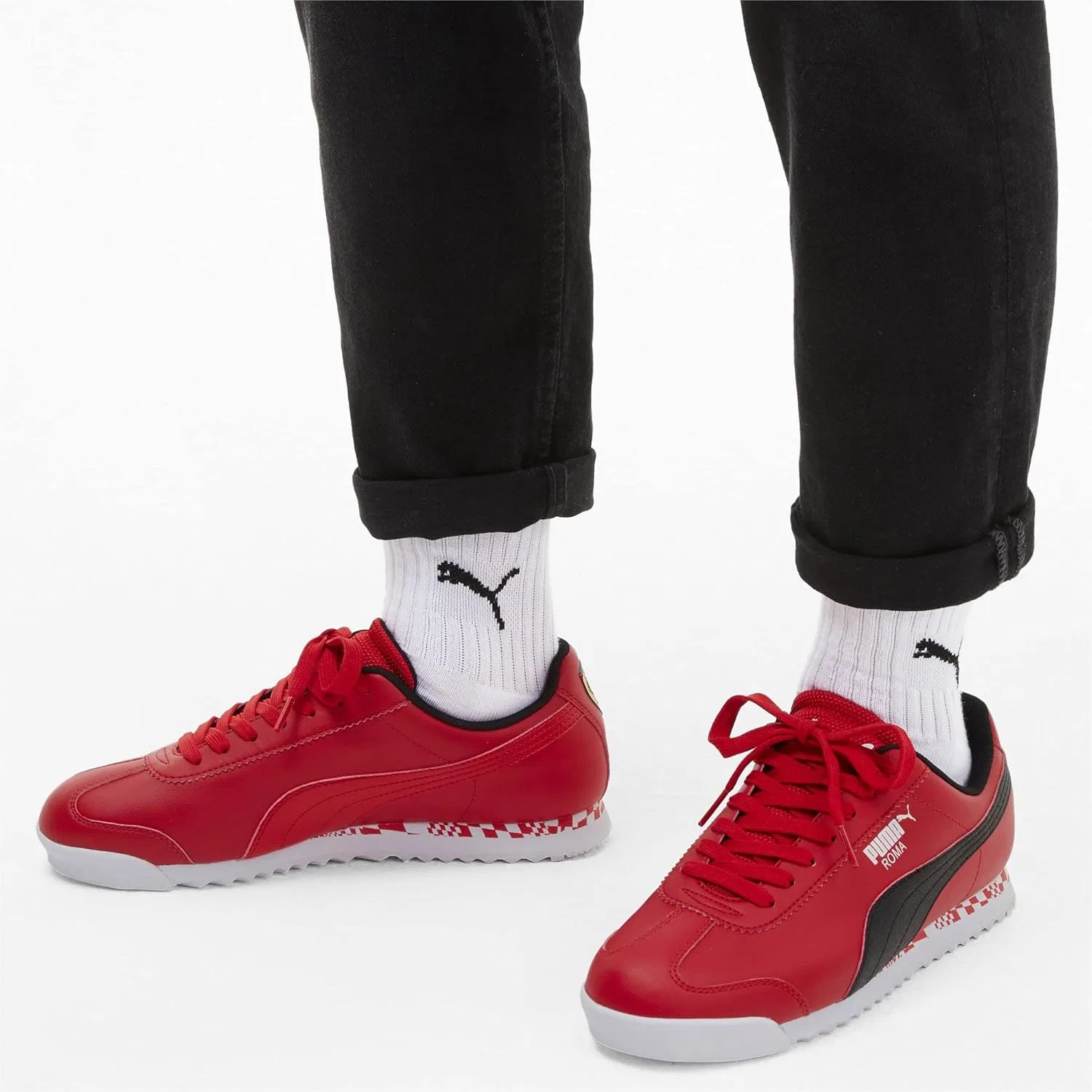Кроссовки Puma Unisex Ferrari Race Roma, Rosso Corsa Puma Black Puma White — фото 2