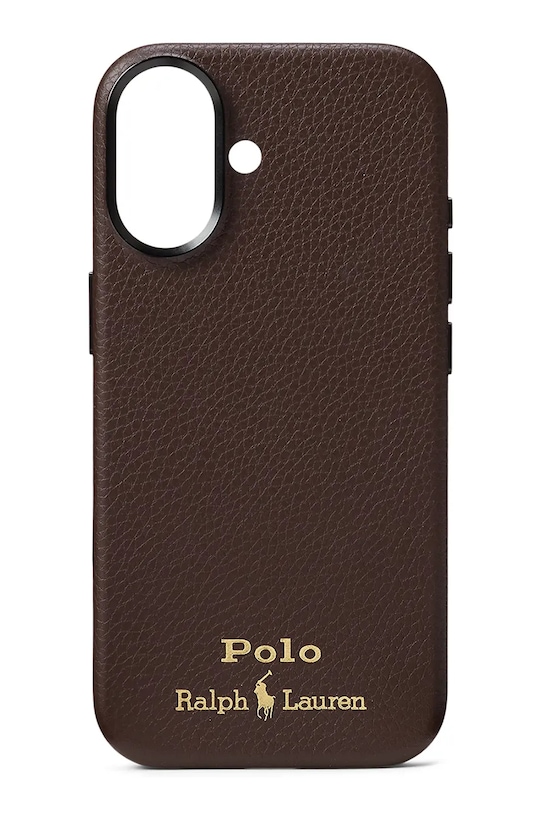 

Кожаный чехол для iphone 17 Polo Ralph Lauren, коричневый