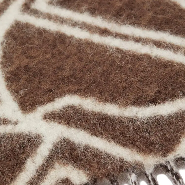 Moncler Шерстяной вязаный шарф женский коричневый, Brown — фото 2