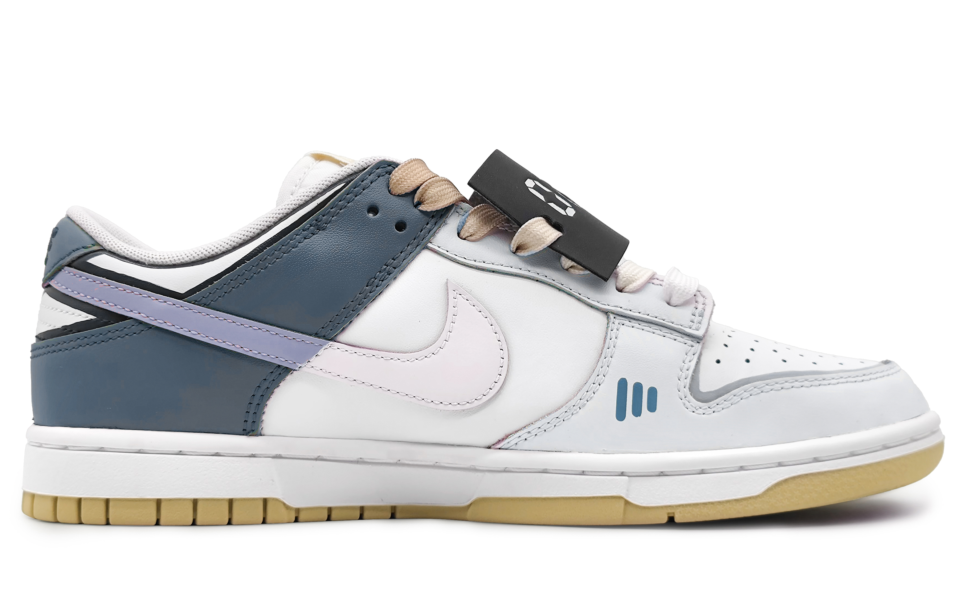 

Кроссовки Nike Dunk Skateboarding Shoes Men Low-top White/Virtual Blue/Prism Purple, белый/синий/фиолетовый