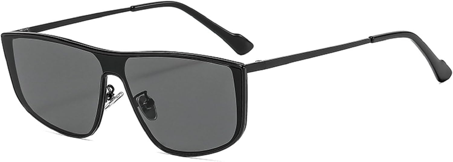 

Винтажные прямоугольные солнцезащитные очки для мужчин, стильные, с металлической оправой, в стиле ретро, ​​модные и декоративные солнцезащитные очки для женщин mincl, Black