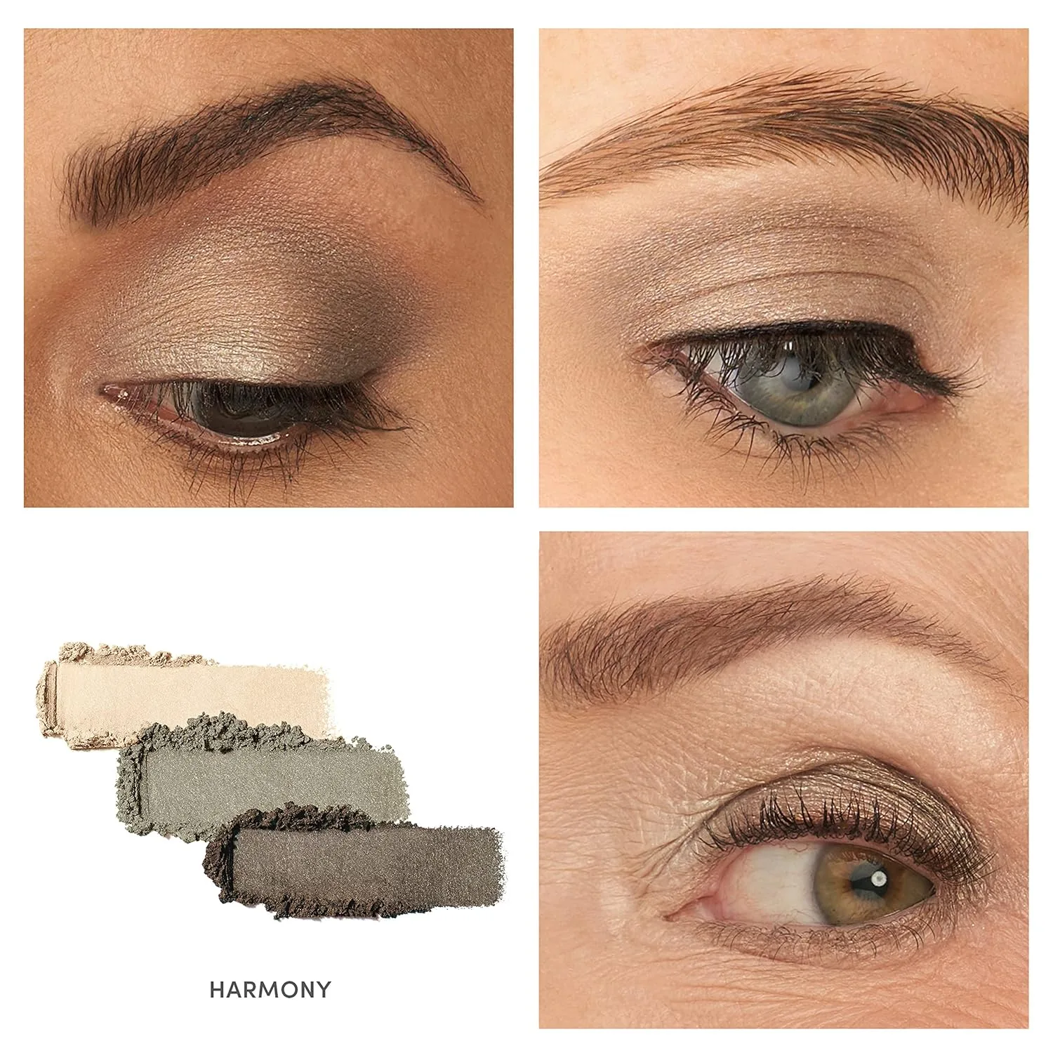Тени для век Jane Iredale PurePressed Eye Shadow Triple, высокопигментированные минеральные тени для век, стойкая формула, предотвращающая скатывание, безопасны для чувствительной кожи вокруг глаз., Harmony — фото 3