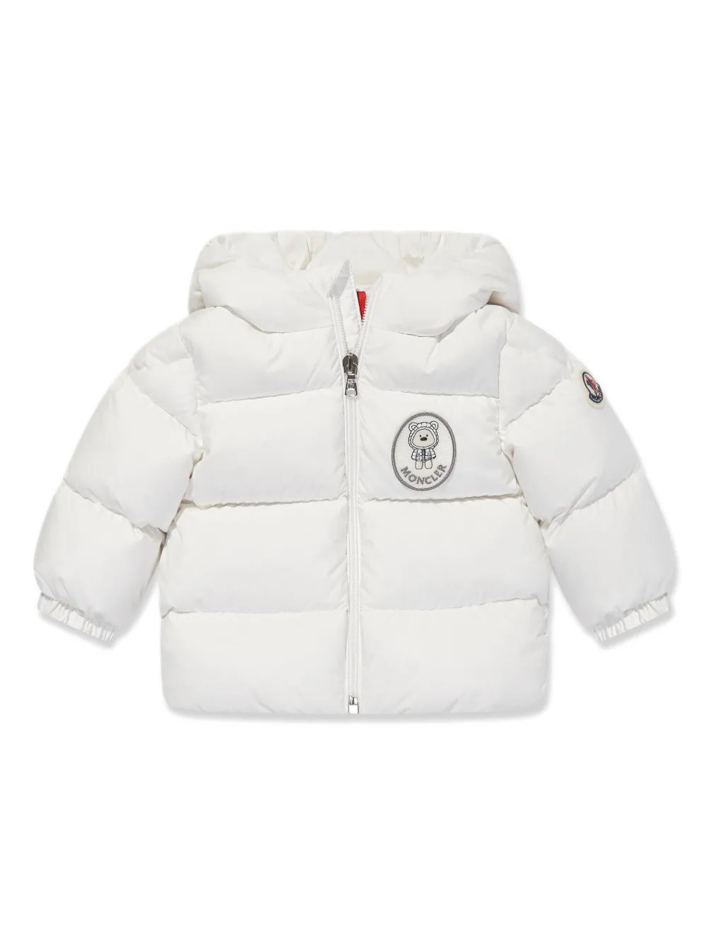 

Пуховик с вышитым логотипом Moncler Enfant, белый