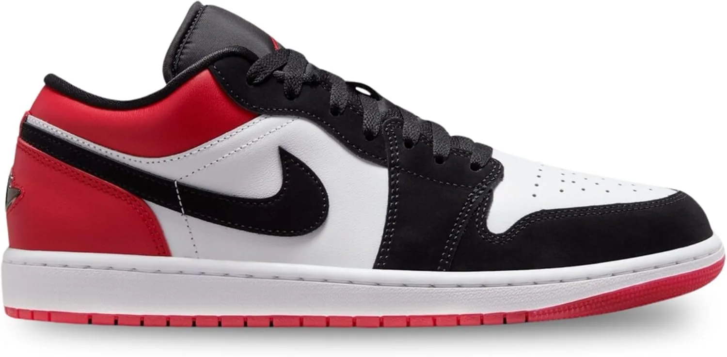 Мужские баскетбольные кроссовки Nike Air Jordan 1 Low, белый/черный/красный — фото 2
