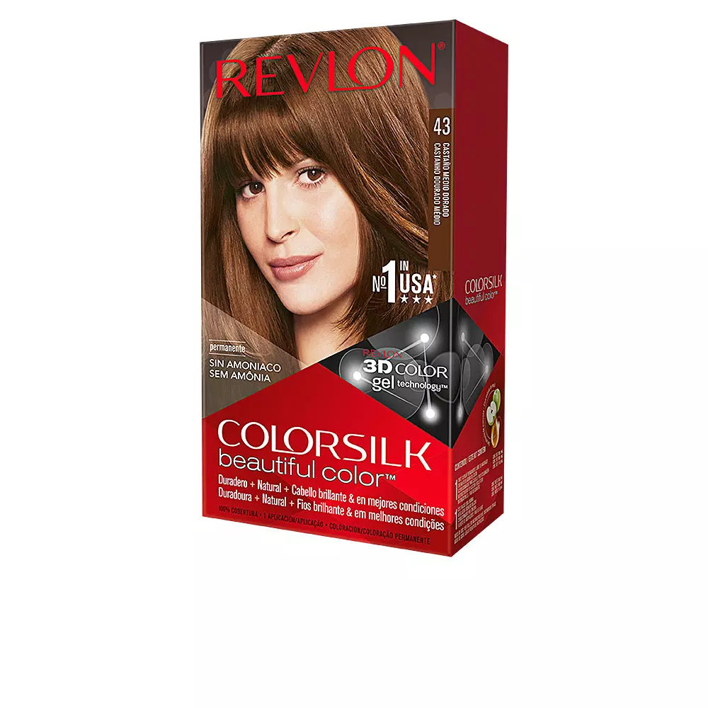 

Краска для волос Colorsilk tinte Revlon Mass Market, цвет 43-castaño medio dorado, 1 шт.