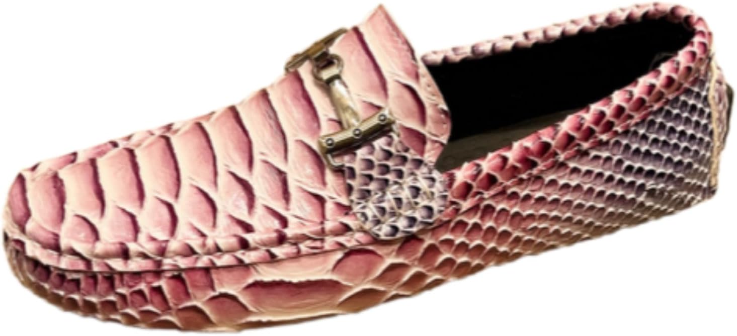 

Мужские слипоны Netehadi с узором под крокодила, кожаные лоферы, повседневные, легкие, с мягкой стелькой, дышащие, удобные, с округлым носком, мокасины для вечеринок, свадеб, официальных мероприятий, офиса и работы, фиолетовый