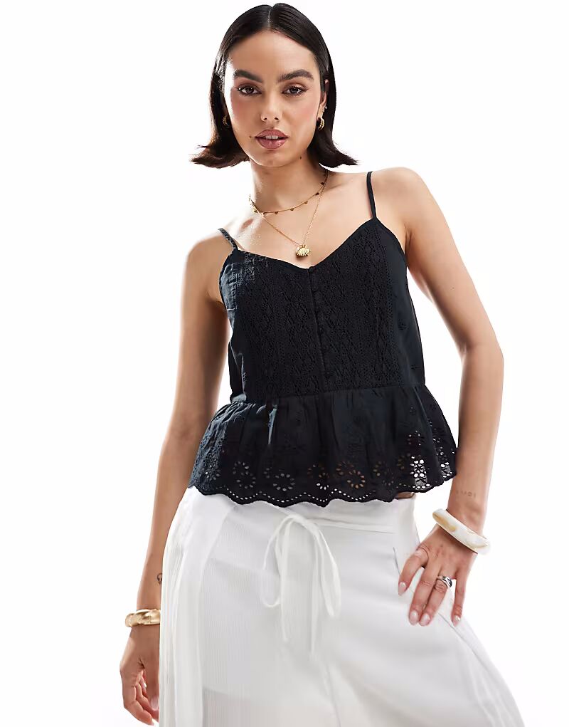 

Топ Levi's Broderie Cami черного цвета