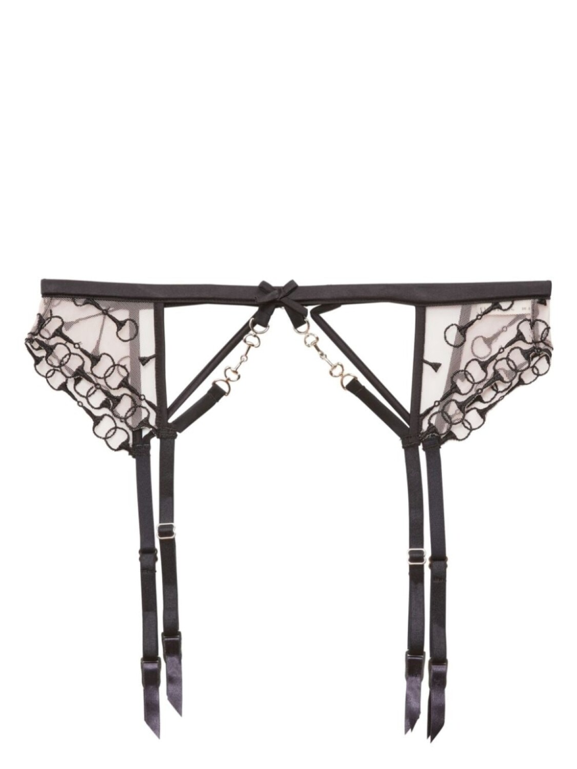 

Fleur Du Mal бюстгальтер Garter с вышивкой, черный