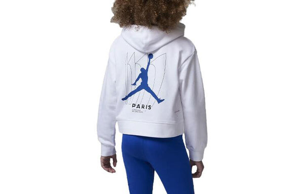 Толстовка x Paris Saint Germain флисовый пуловер с капюшоном Air Jordan, белый — фото 3