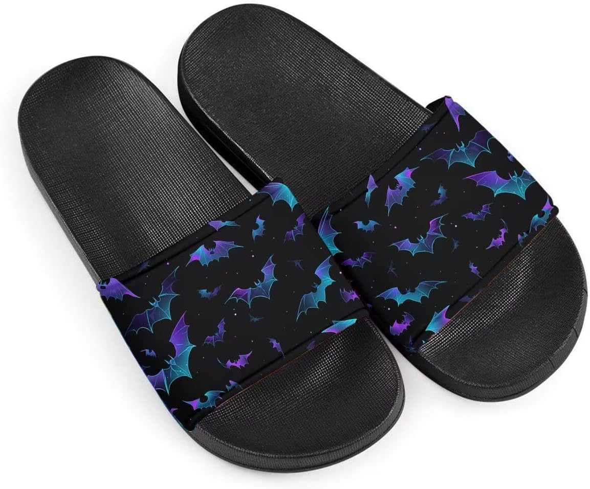 

Женские сандалии Комфортные Легкие Летние Сандалии Нескользящие Шлепанцы с Принтом Страшной Летучей Мыши Для Пляжа, Отеля, Дома и На Улице Getelinseng, Ghost Bat Gradient