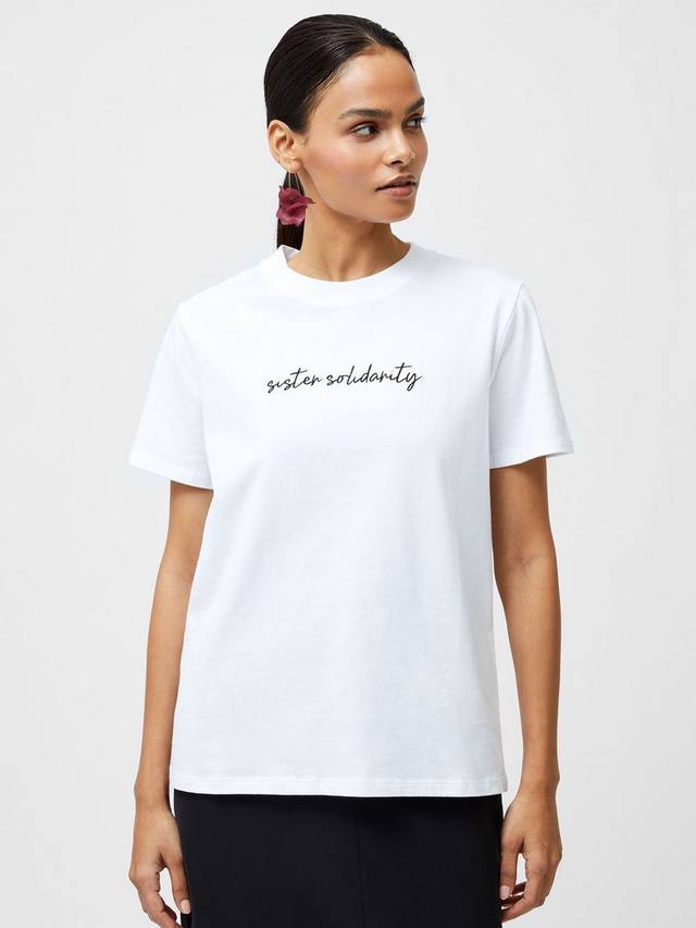 

Футболка сестринская солидарность French Connection, цвет Linen White