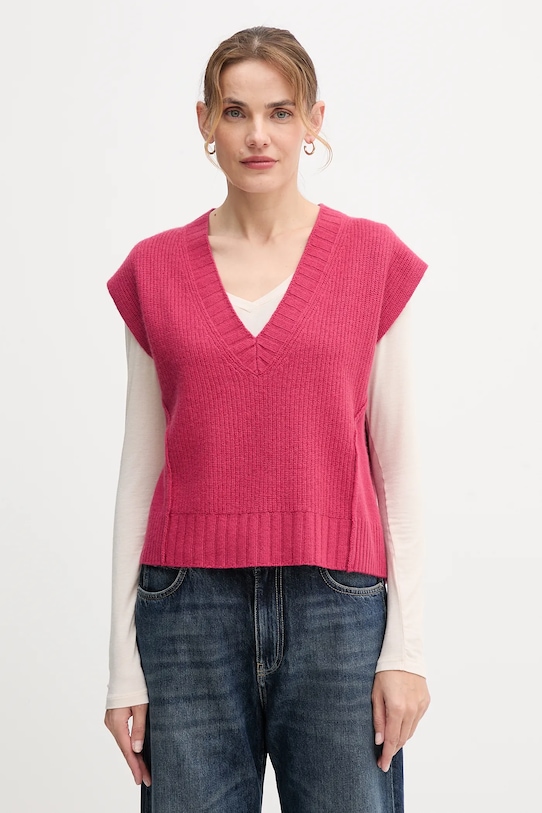 

Жилет из смесовой шерсти United Colors Of Benetton, розовый
