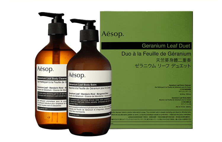 YISUO Geranium Body Duo Care Kits Уменьшение Морщин 500мл+500мл AESOP, Geranium body duo