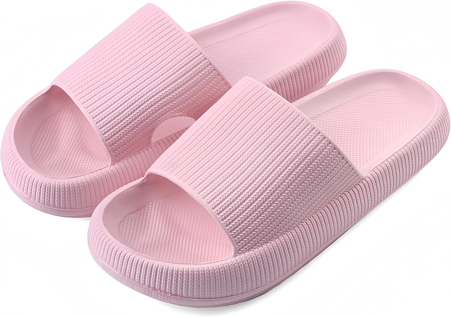 

Шлепацы для женщин и мужчин, подушка, тапочки, шлепанцы для душа, домашние шлепанцы, быстросохнущие, с нескользящей толстой пеной Vonmay, розовый