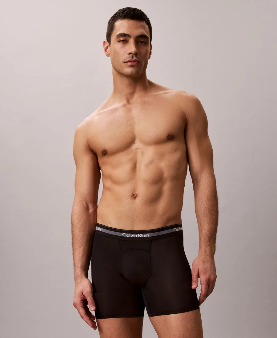 Мужские боксерские трусы Icon Active Mesh, комплект из 3 штук Calvin Klein, черный — фото 3