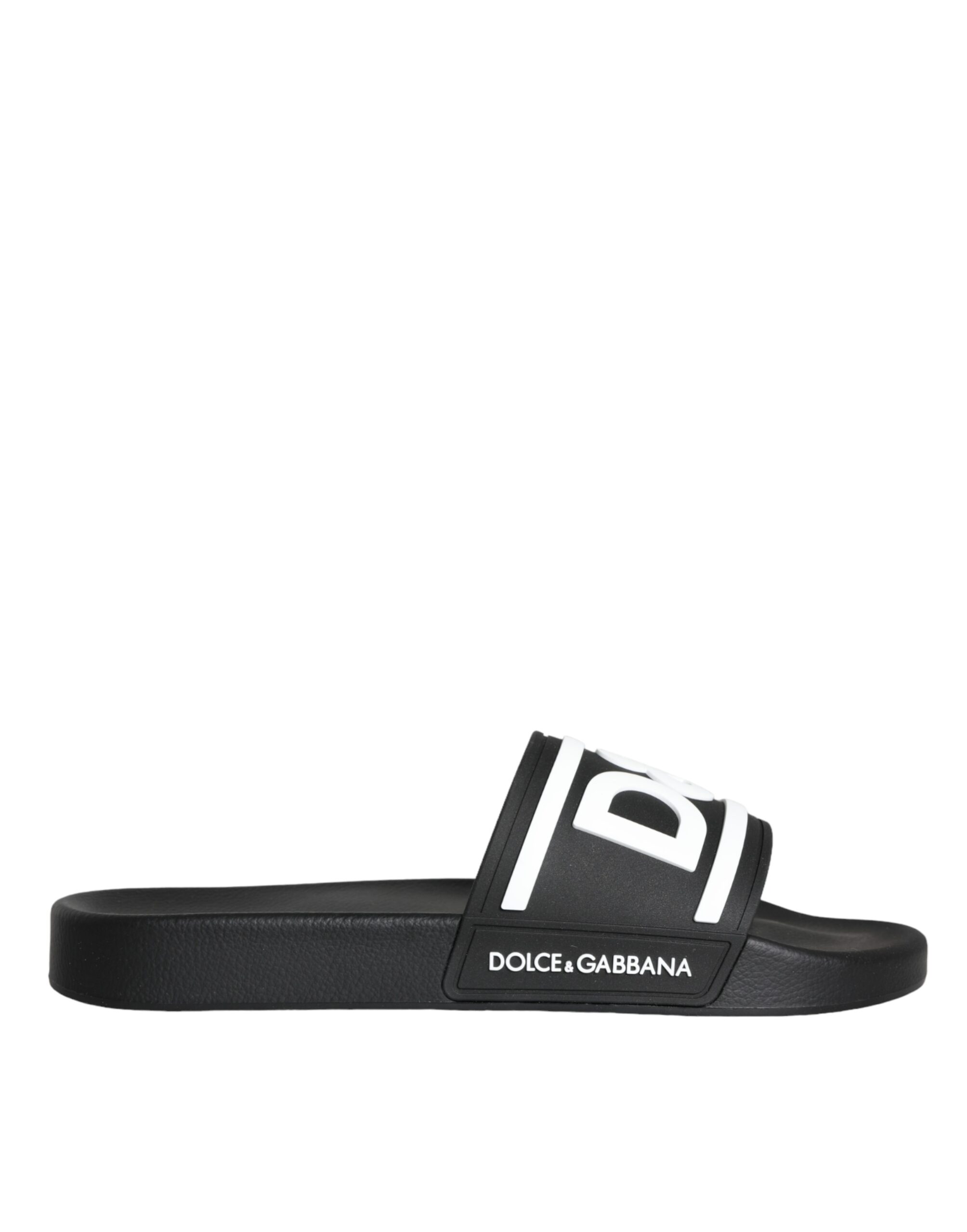 

Черно-белые сандалии резиновые пляжные туфли Dolce & Gabbana
