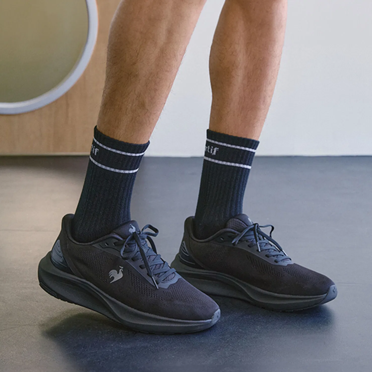 Мужские чёрные кроссовки All Day Zero от Le Coq Sportif