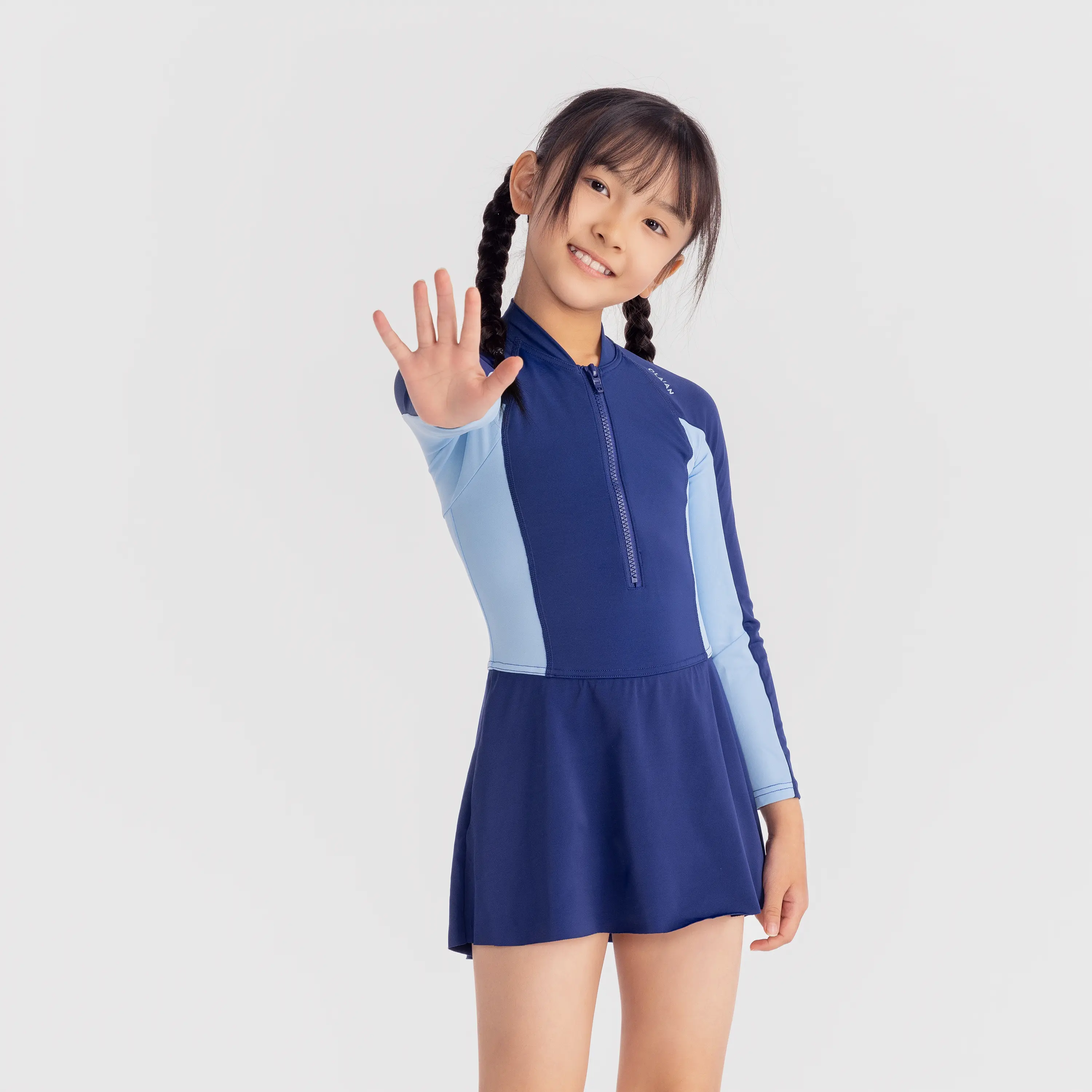 

Купальник для серфинга для девочек SUZY 1P NAVY OLAIAN