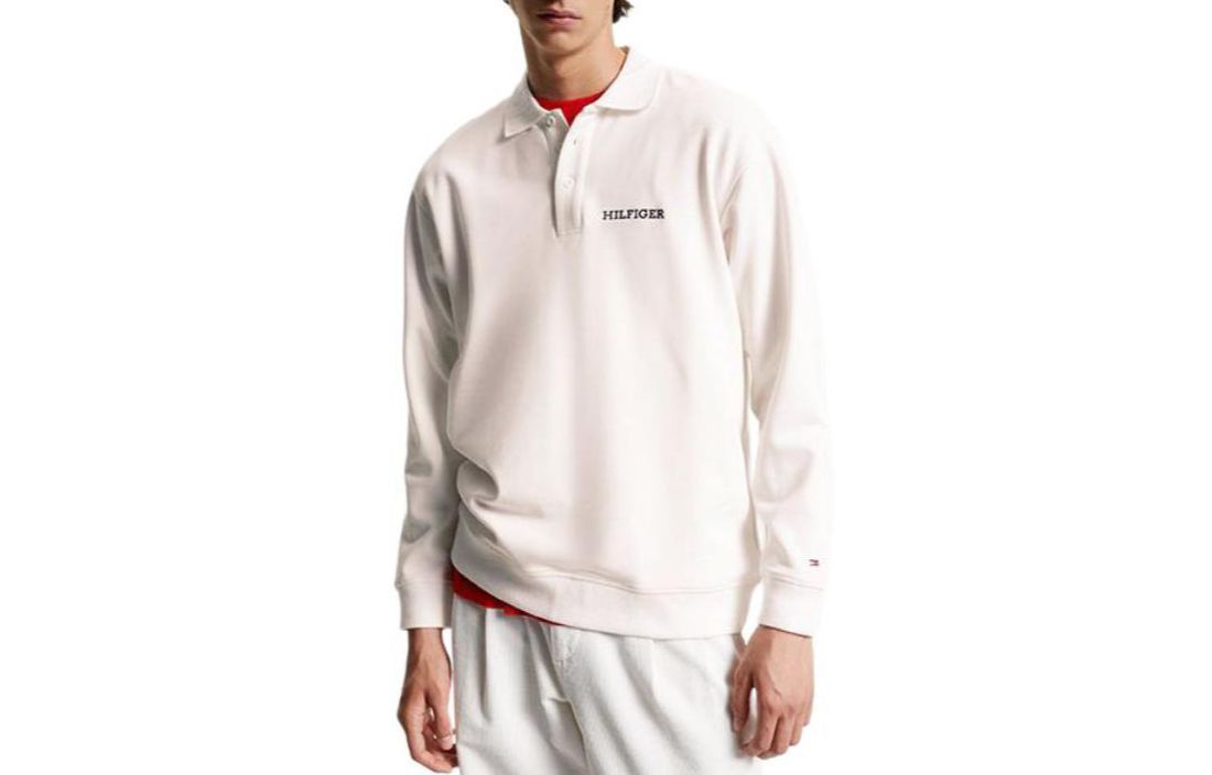 

Длинный рукав поло мужская Tommy Hilfiger, Ecru Ybh