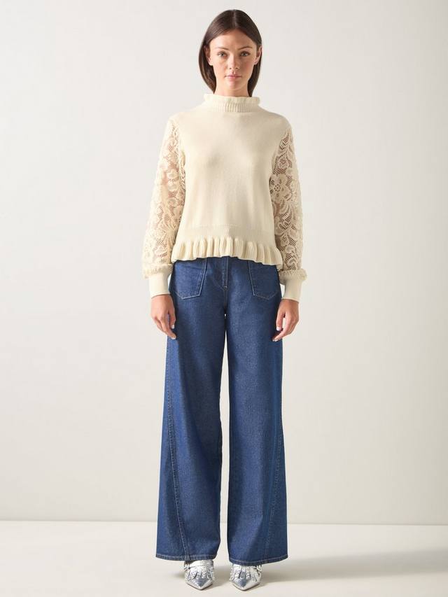 

LKB London Viv топ с кружевными рукавами из хлопковой смеси L.K.Bennett, Ecru